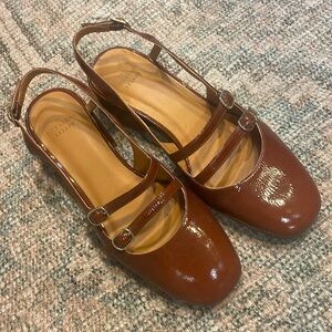 Brown Leather Sezane shoes